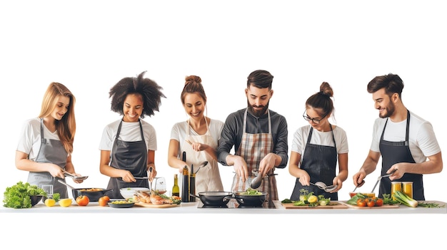 Team members collaborating in kitchen